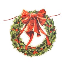 Large Christmas Wreath Paper Scrap Garland ~ England